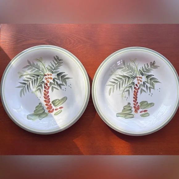 Gibson Salad Plates Palm Court Vintage Stoneware (Set of 2) 7-3/4” - Picture 4 of 6